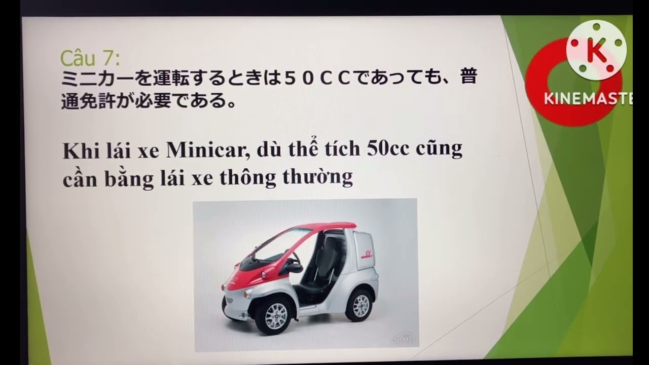 Đề 2 đề thi thật lý thuyết xe gắn máy 50cc ở nhật.