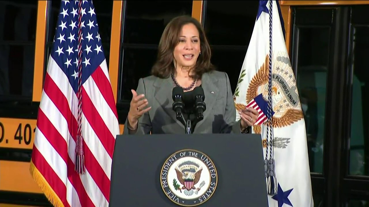 VP Harris Announces Funds for Electric School Buses I LIVE