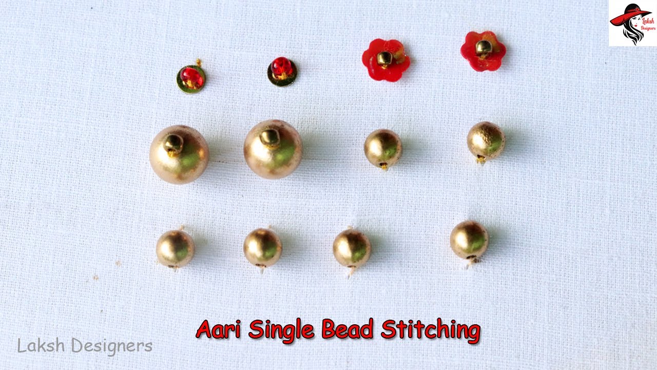 Aari single bead stitching tutorial for beginners | aari work basic stitches online class in tamil
