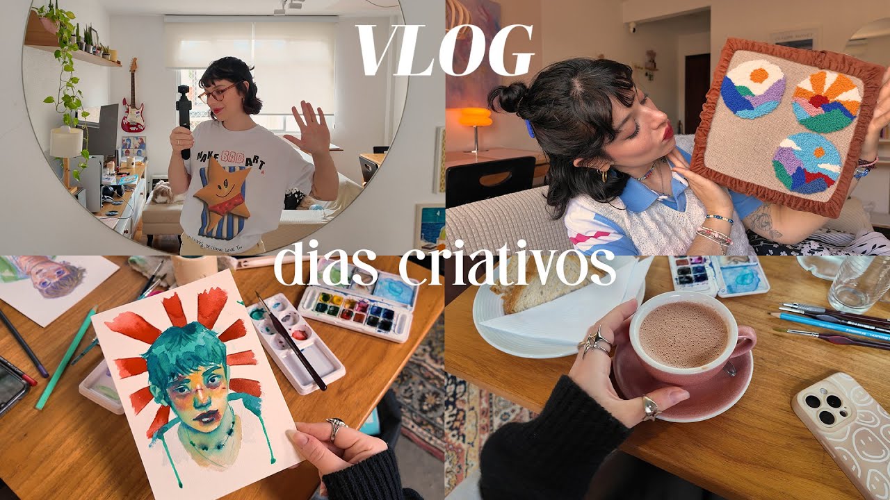 pintando num café, aprendendo bordado russo & leituras | ART VLOG 🎨✧