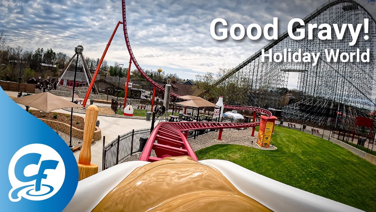 Good Gravy! front seat on-ride 4K POV @60FPS Holiday World & Splashin' Safari