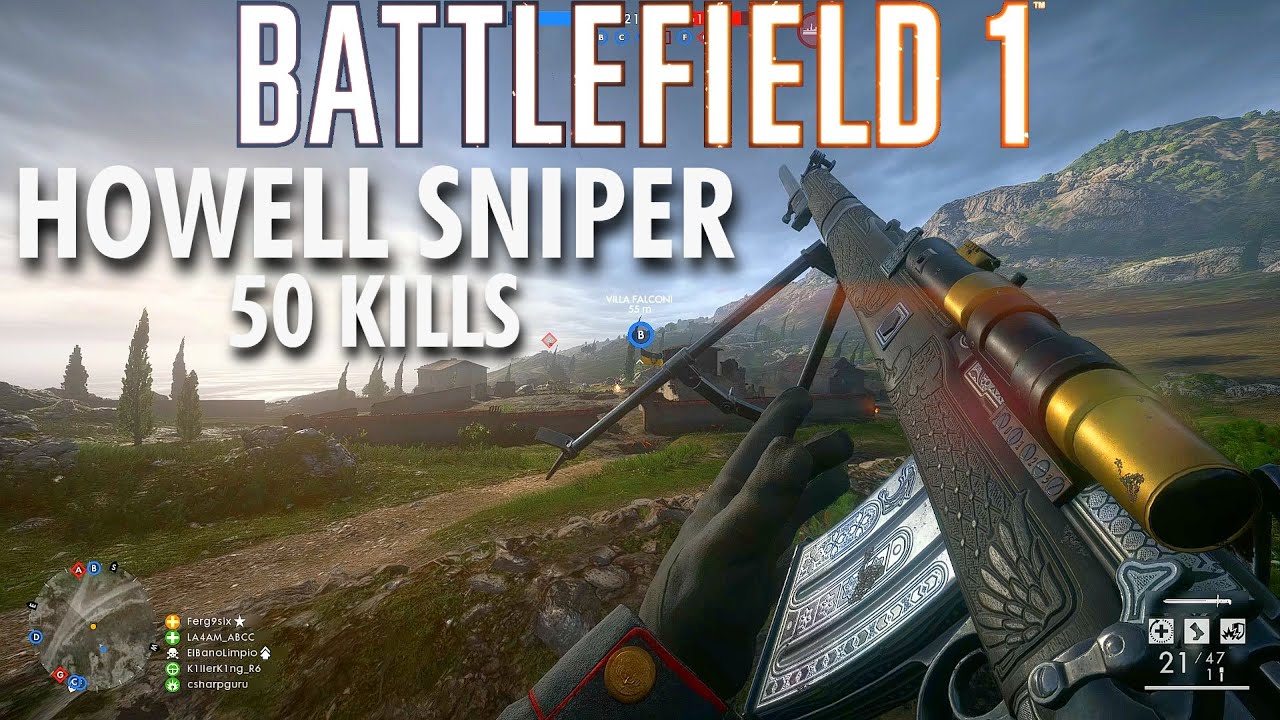 Howell Automatic Sniper Gameplay - Battlefield 1 Conquest No Commentary
