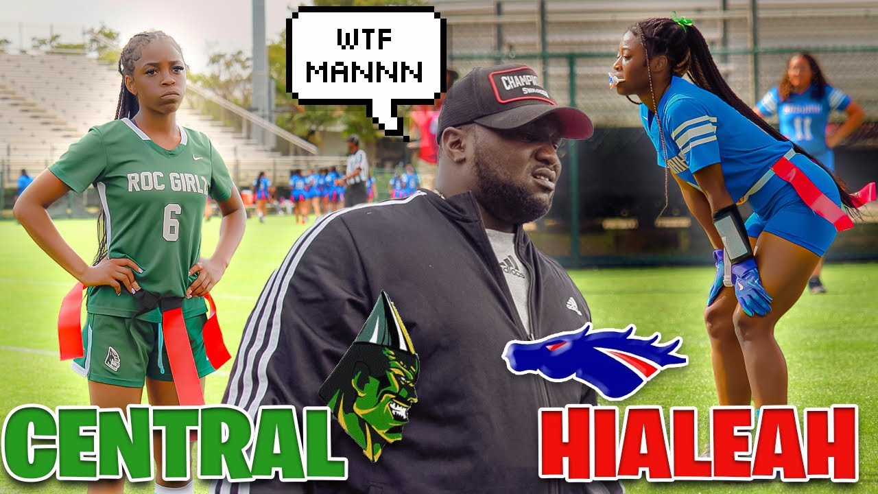 CRAZY ENDING | MIAMI CENTRAL VS HIALEAH HIGH GIRLS FLAG FOOTBALL | MIC’D UP W/ TOMMY SHULER *OMG😳*