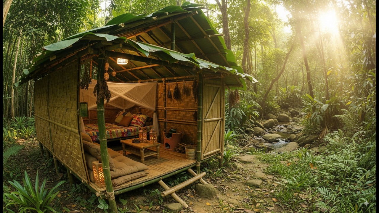 Two of the best videos about building a house in the wilderness, deep in the forest.