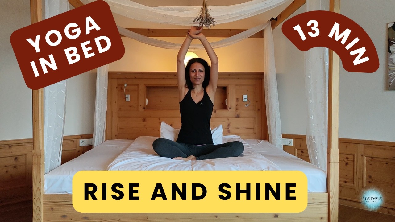 Yoga in Bed – Gently Wake Up Your Body | 13-Min Morning Yoga (Low Energy Days) - Mindful Morning