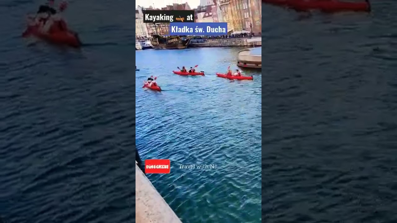 Kayaking at Kładka św. Ducha - Gdansk Poland - Polish watersports 🇵🇱 #shorts