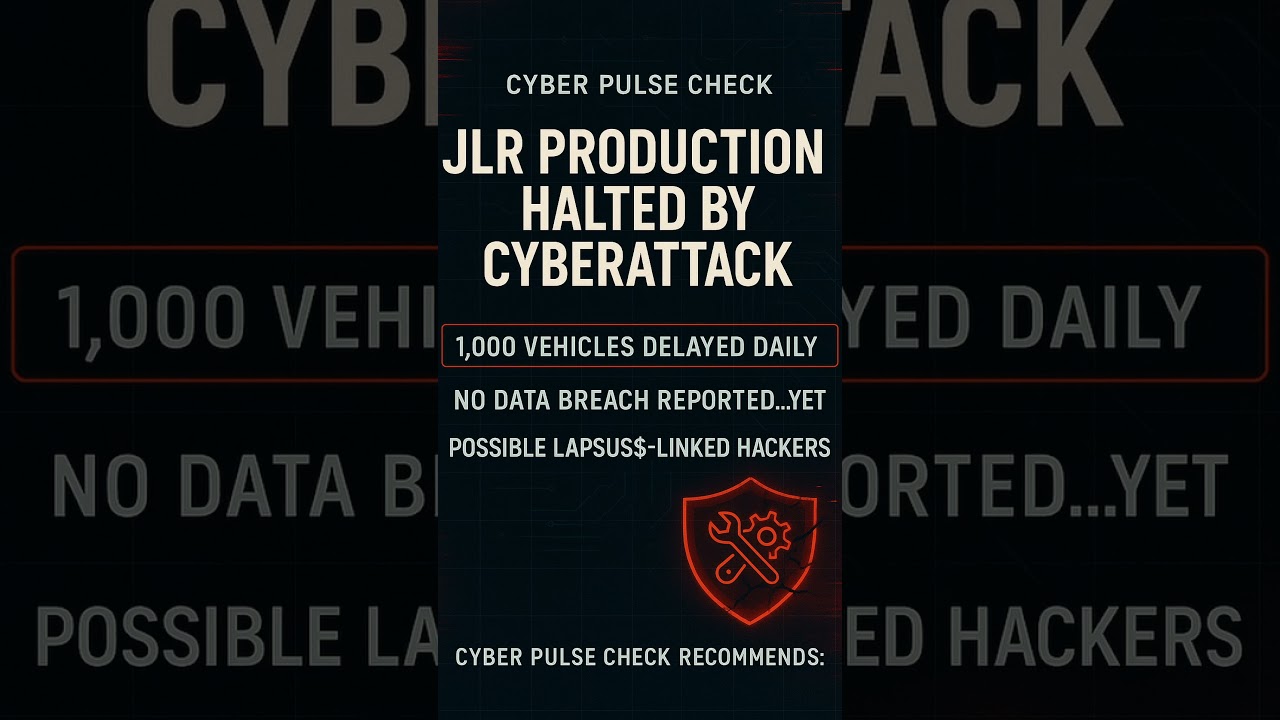 Jaguar Land Rover Cyberattack Halts Production | Cyber Pulse Check