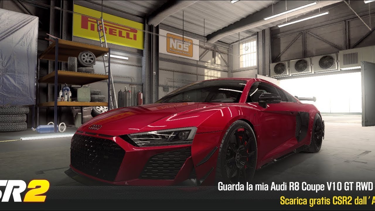 【CSR2】Audi R8 Coupe V10 GT RWD, shift & tune for 7.56x