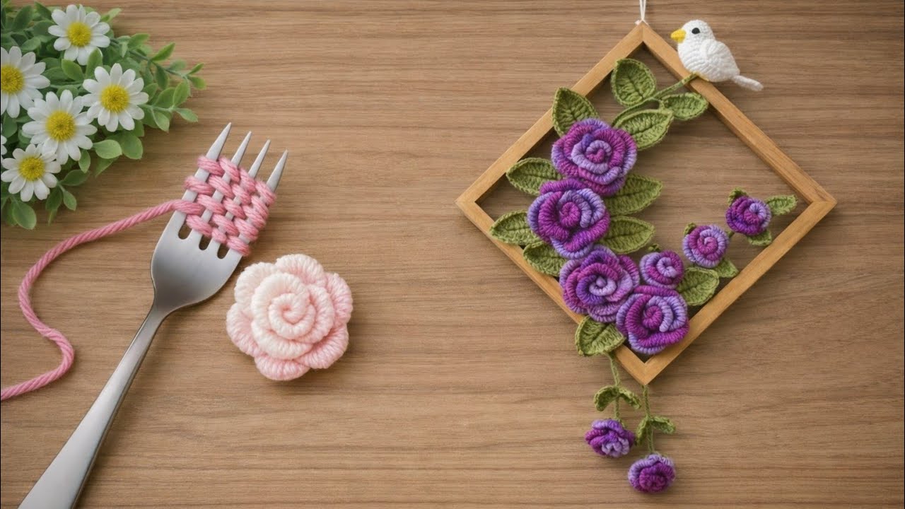 VERY SIMPLE WAY 😍🎁💰to make flowers from fork 