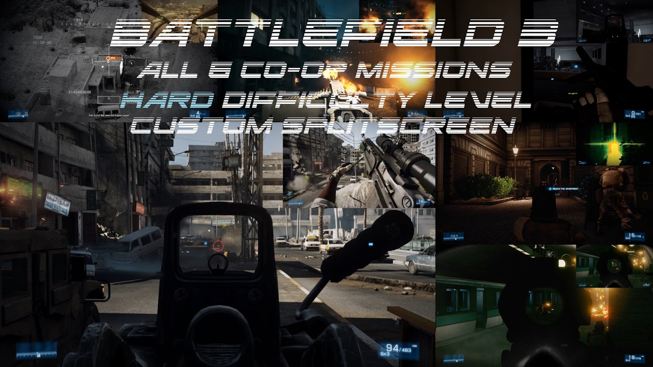 Battlefield 3 coop - Hard Difficulty, All 6 Co-op Missions - No Commentary