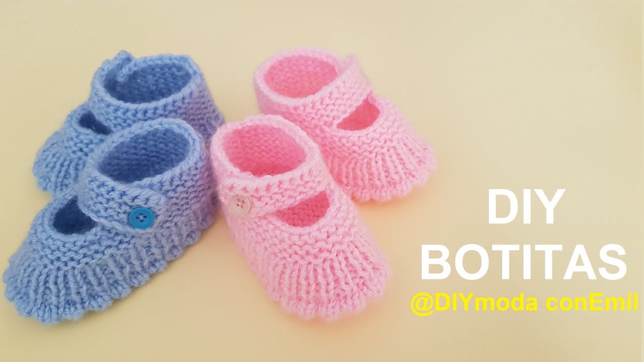 Botitas de bebé tejidas a dos agujas paso a paso / DIY moda con Emil