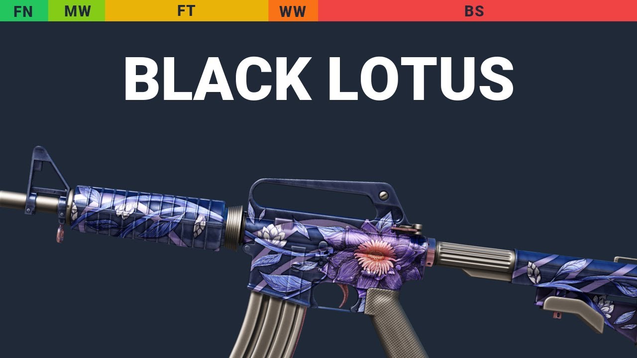 M4A1-S Black Lotus - Skin Float And Wear Preview