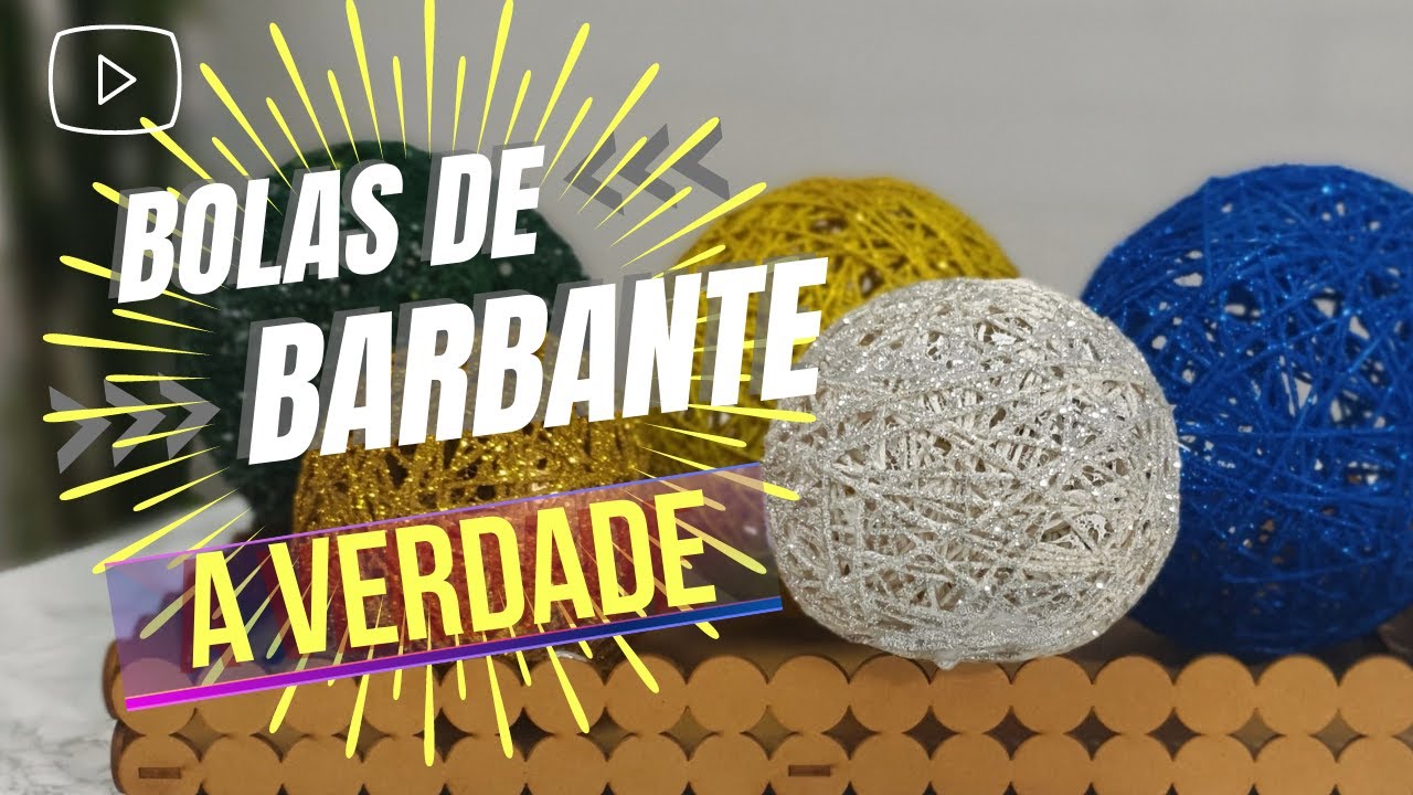 Bolas De Barbante Com Glitter e  Cola Branca