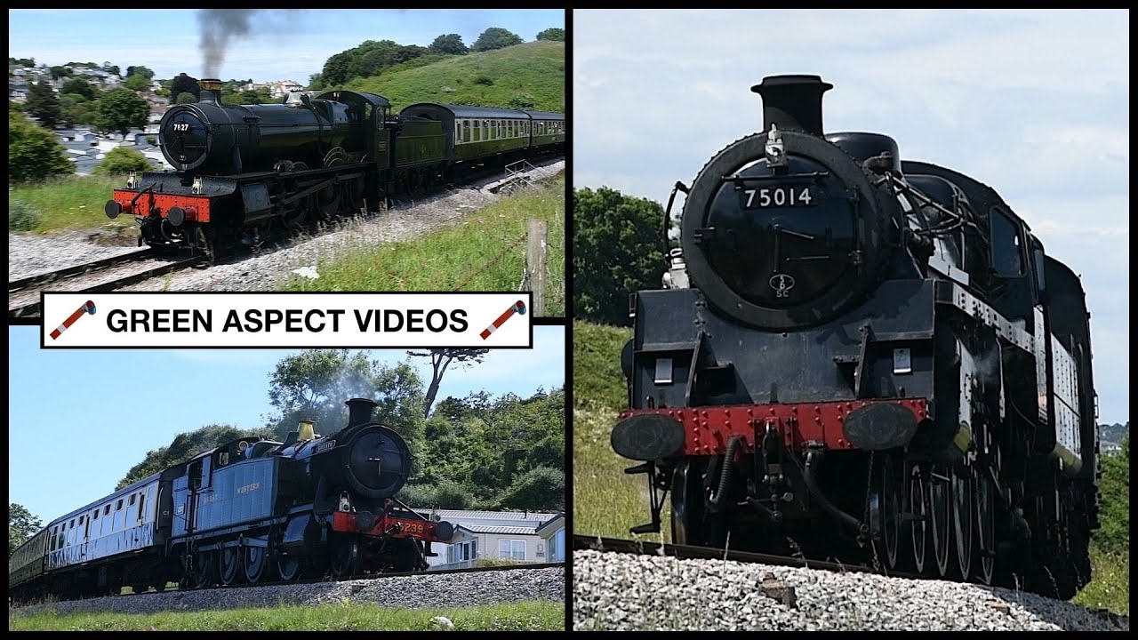 Torbay Trio - 7827, 75014 and 5239 on the Dartmouth Steam Railway - 20/06/24