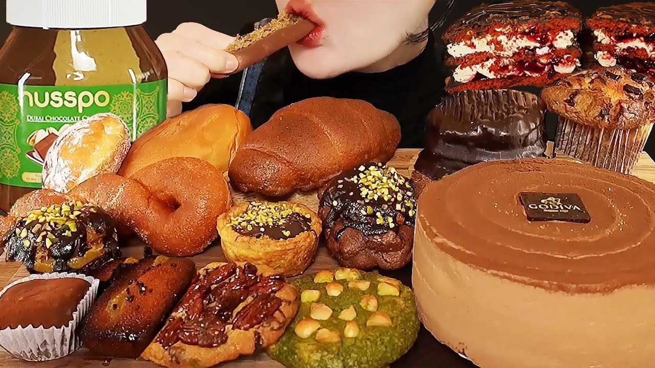 СУБ)АСМР🍫Шоколадный торт Godiva и десерты Dubai🍪#CostcoDubaiSpread#DubaiChewyCookies
