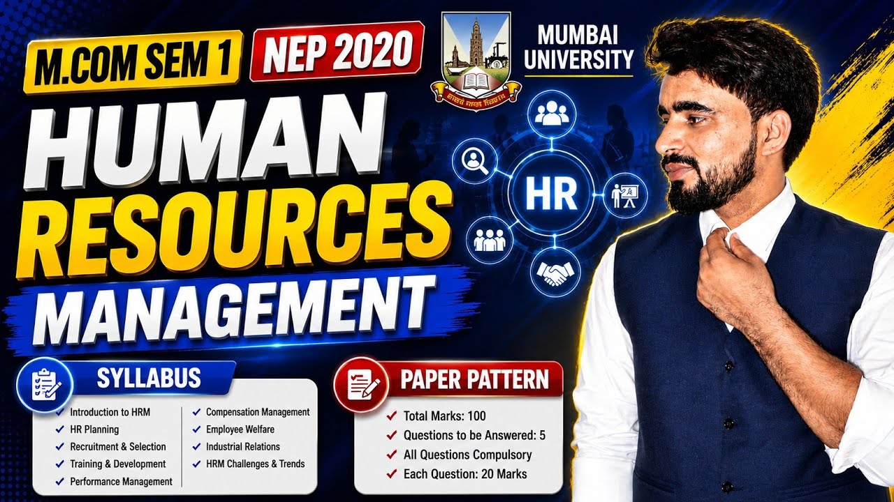 M.COM Semester 1 Human Resources Management | NEP 2020 | Mumbai University | Complete Syllabus