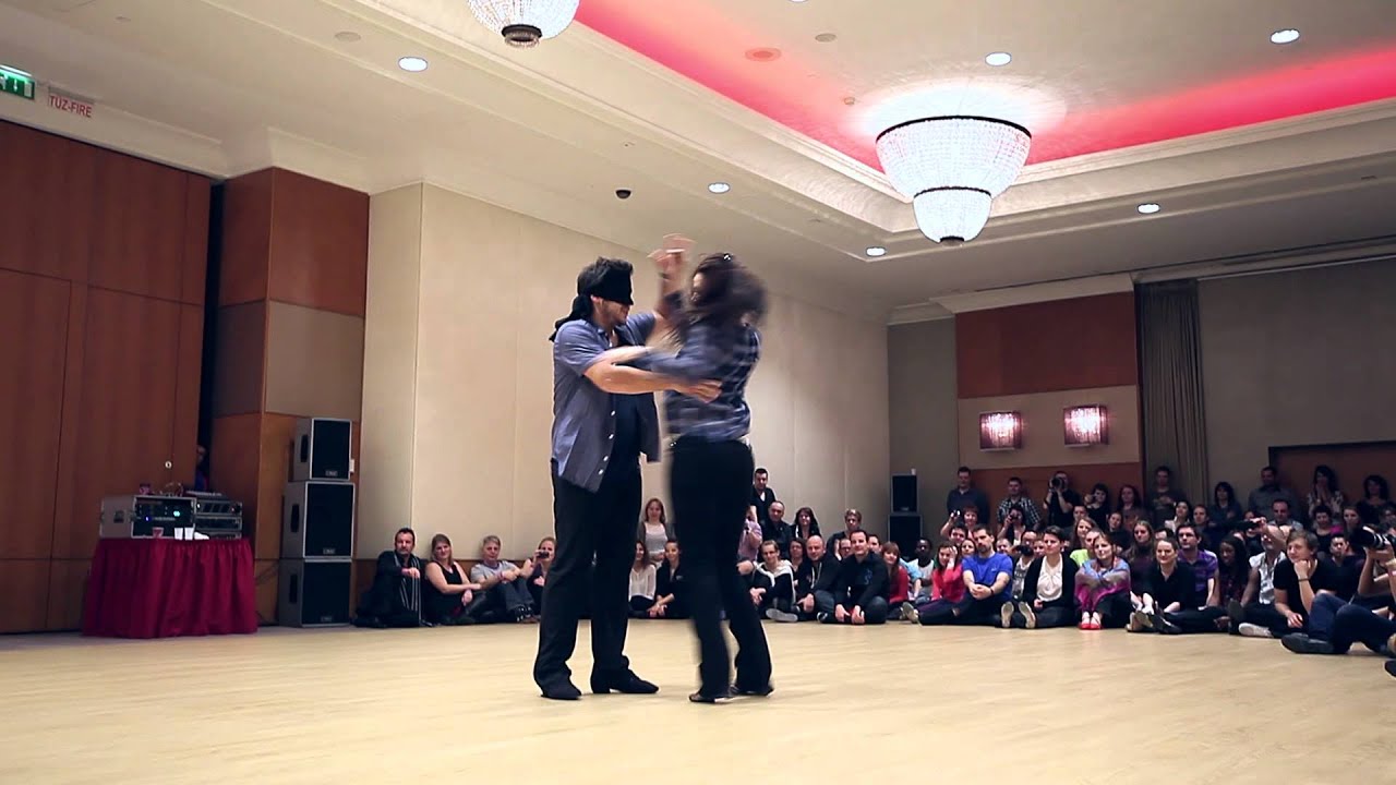 Maxence Martin & Virginie Grondin Blindfolded Impro show at Budafest 2014