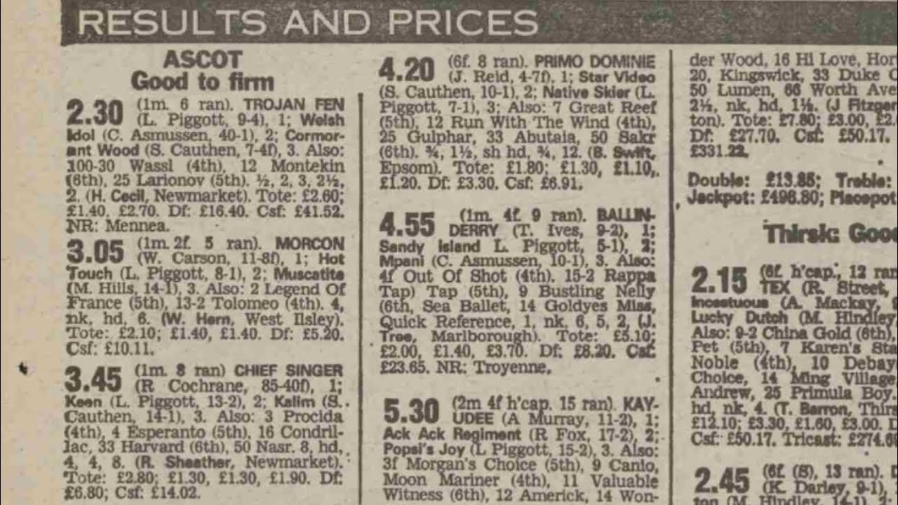 Royal Ascot 1984 Day 1 First 4 Races on The Card.HD Quality Recording.Racing Legends.