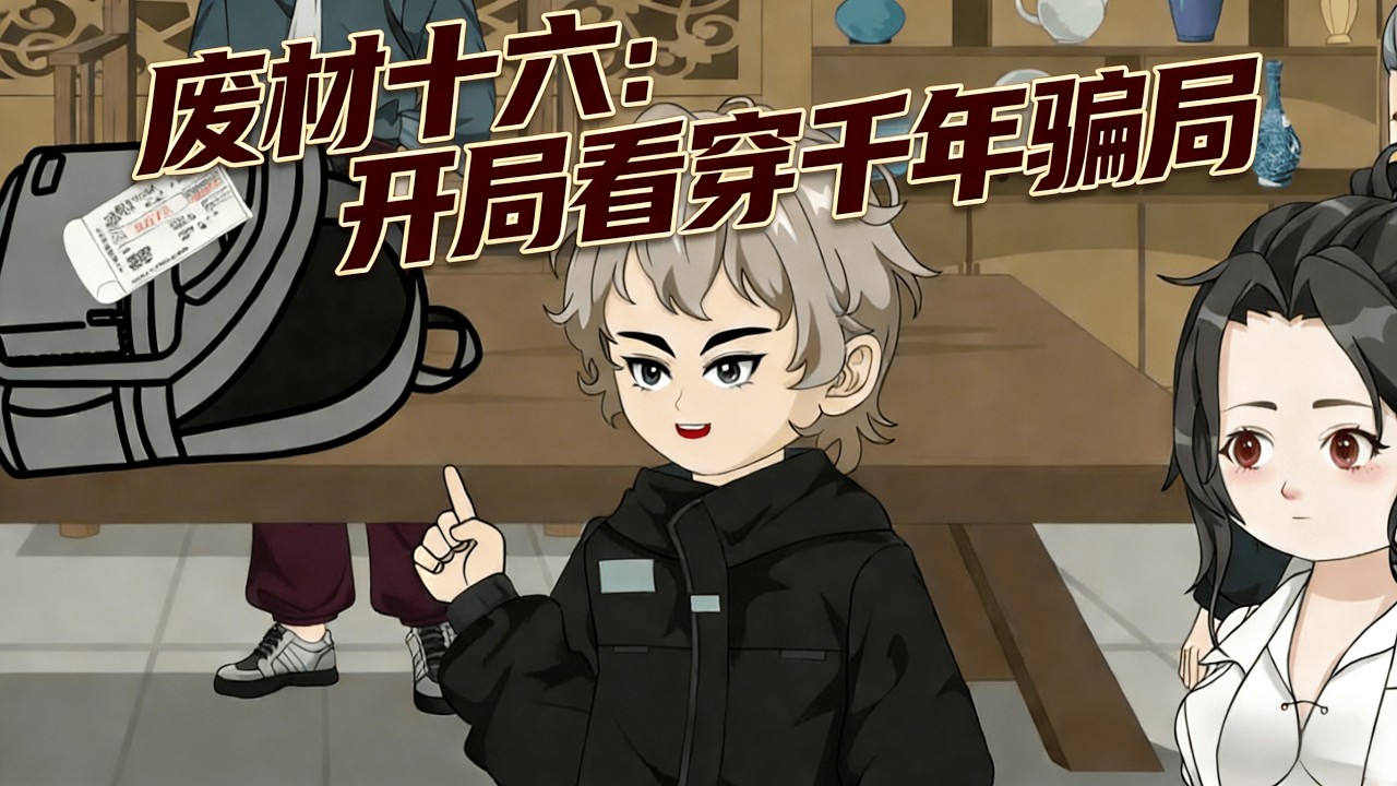 【沙雕漫 | 廢材十六：開局看穿千年騙局】江家廢物江十六，摔碎祖傳羅盤後竟能看穿萬物真相！堂哥炫耀千年古玉，他當眾戳破是A貨。從廢品堆撿出西漢銅爐，他立下賭約：“一月內，我賺的會比整條古董街都多！”