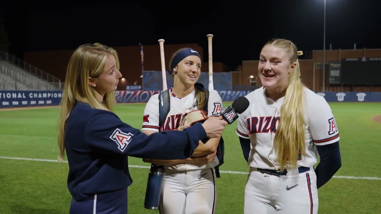 Arizona Softball takes down OU 11-6 | Jalen Adams ands Tayler Biehl Postgame
