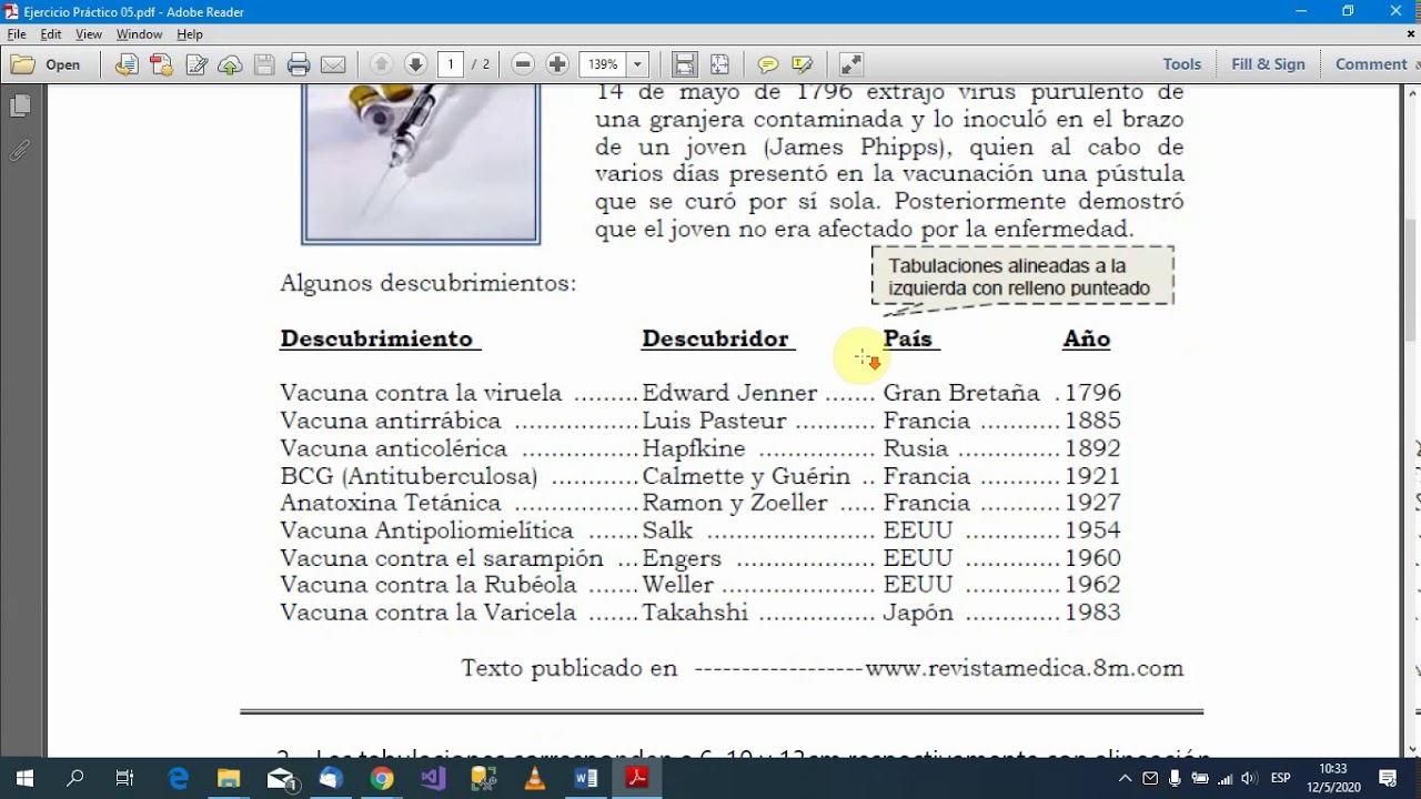Ejercicio práctico 5 de Microsoft Word