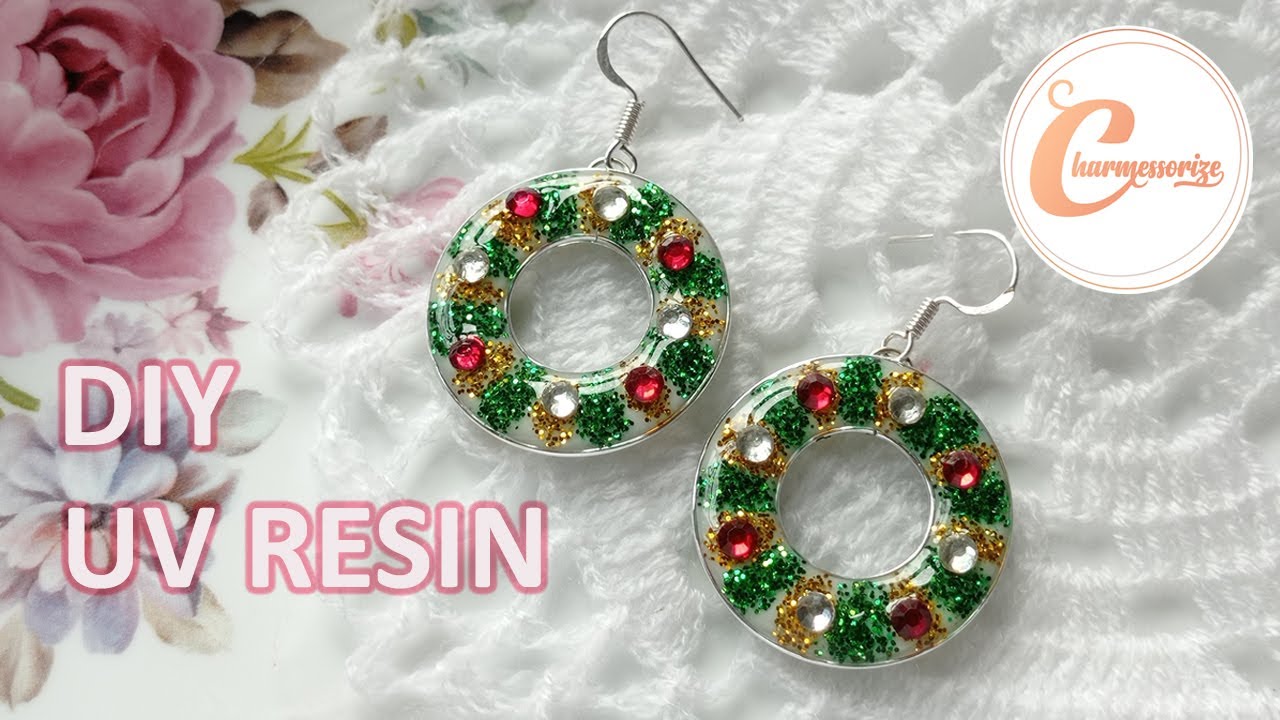 UV レジン | DIY UV Resin Crafts & Accessories| Christmas Theme Earrings|