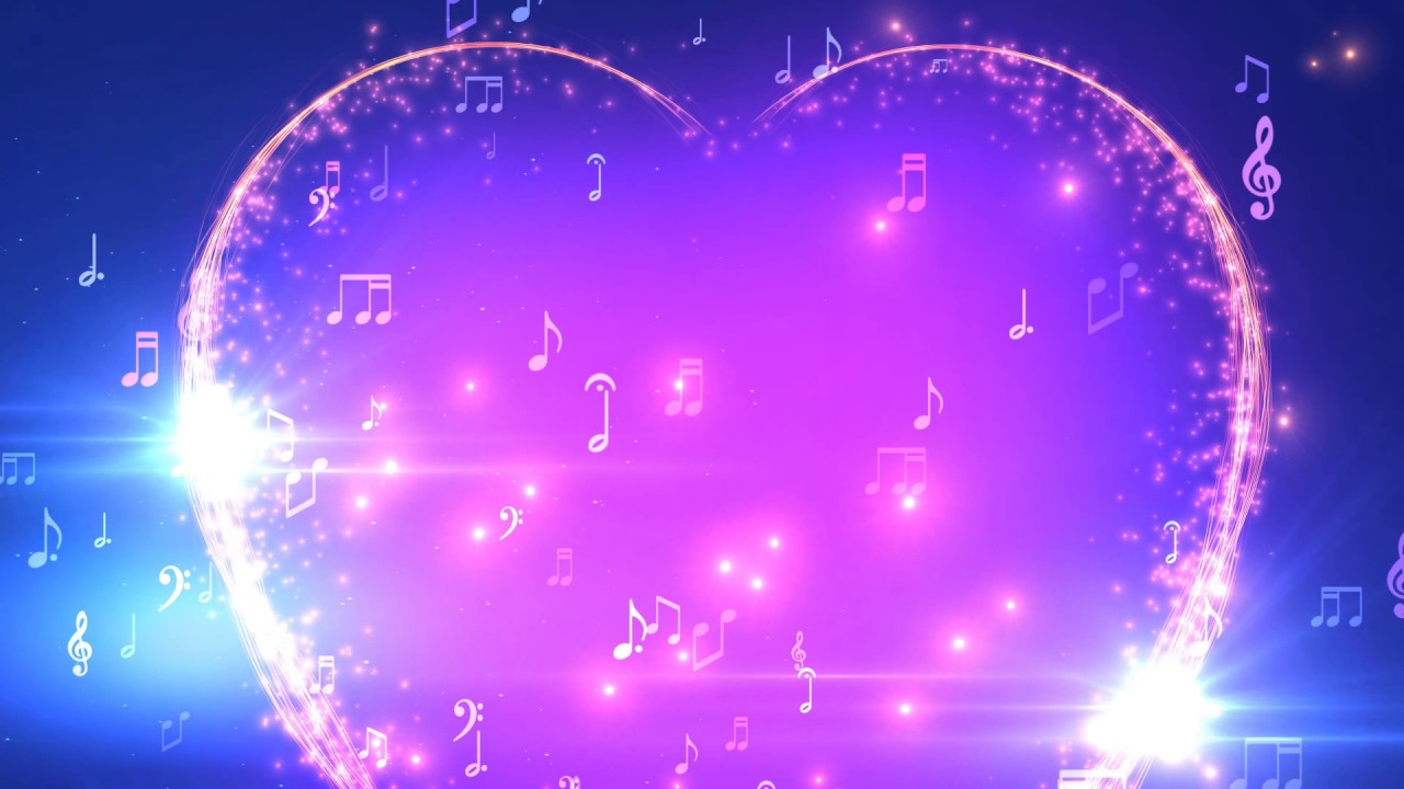 ♫ 30 Minutes ♫ Musical Heart Notes ♫ Longest HD Motion Background AA VFX