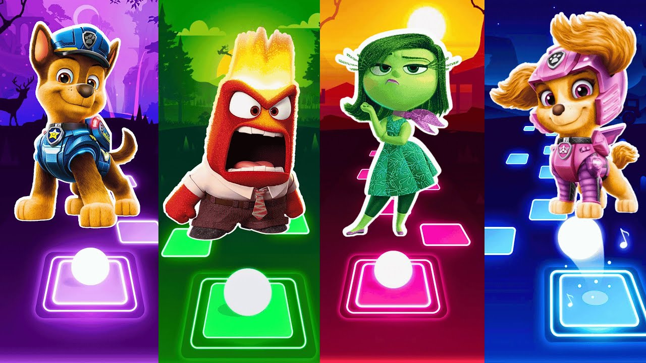Chase 🆚 Anger 🆚 Disgust 🆚 Skye | Tiles Hop
