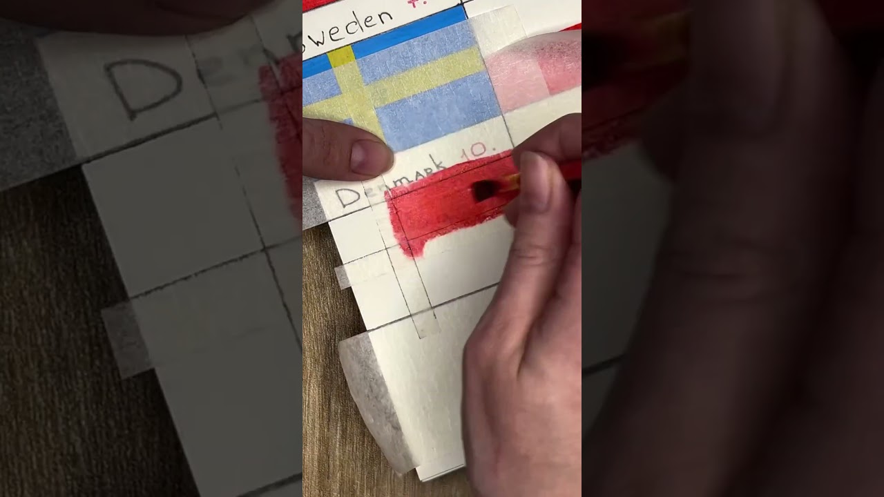 Drawing the flag of Denmark 🇩🇰 What&rsquo;s next? #drawingpainting #art