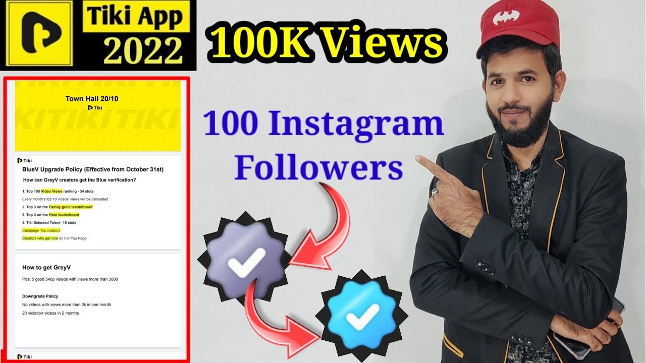 Tiki Apps Gray tick Blue tick new rules | 100 followers aise milenga gray tick | Blue tick milenga