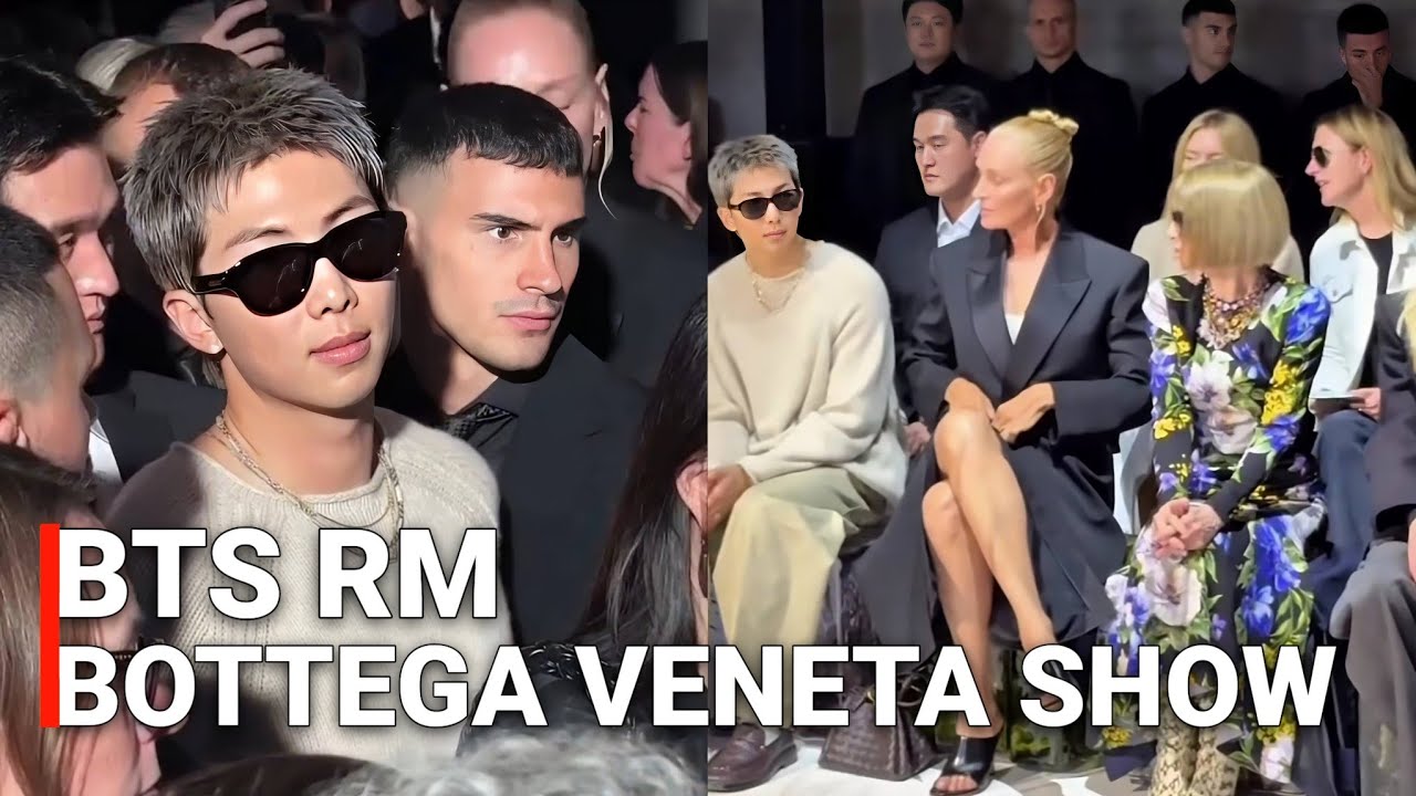 BTS RM Arrival + inside the show at bottega veneta Fashion Show | Namjoon in Milan Fashion Week 2025