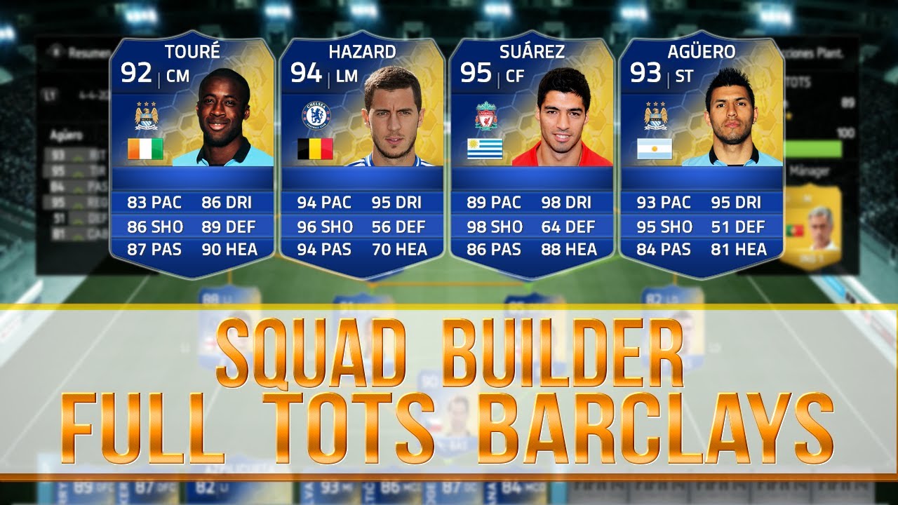 FULL TOTS BARCLAYS SQUAD BUILDER | FIFA 14 ULTIMATE TEAM