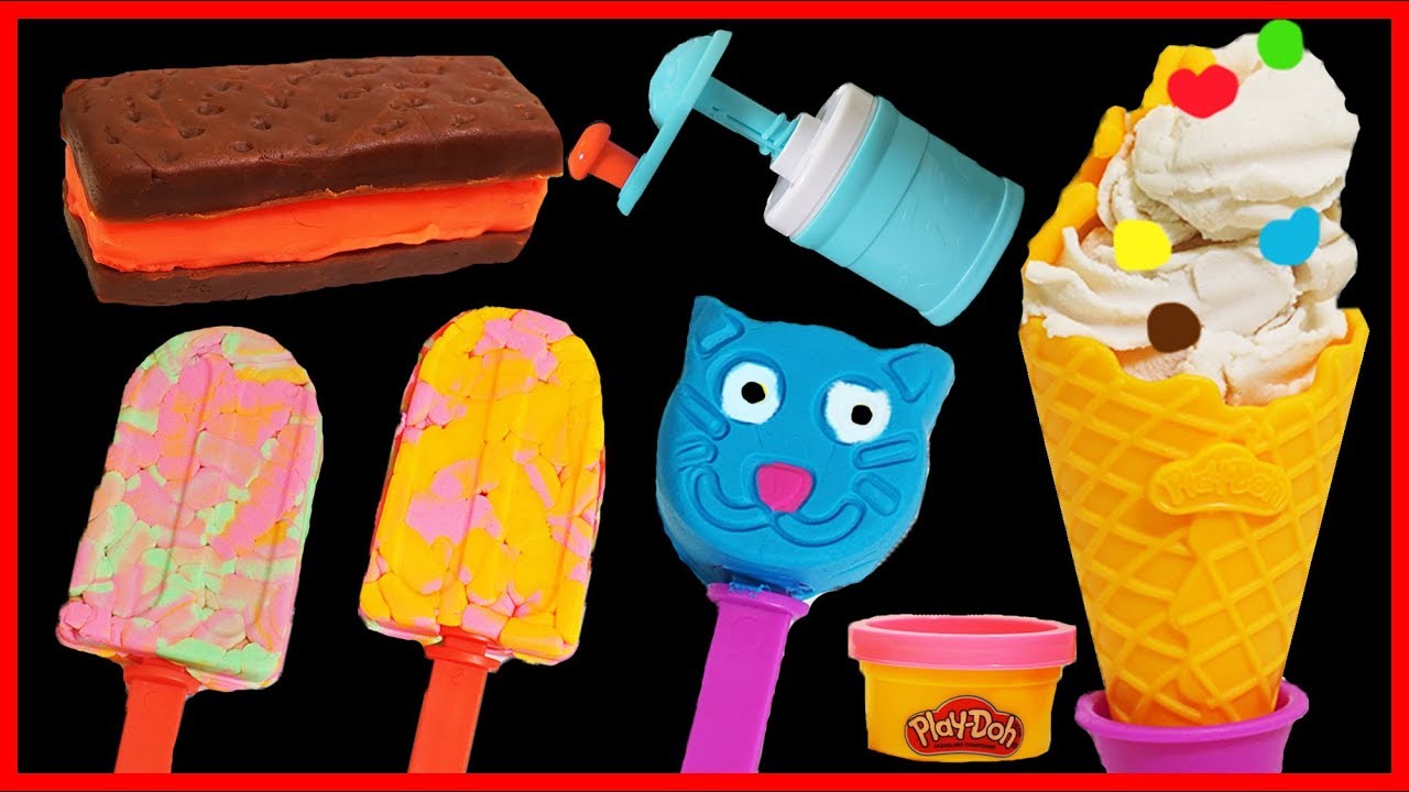 冰淇淋培樂多橡皮泥黏土彩泥手工玩具，做冰棒甜筒雪糕