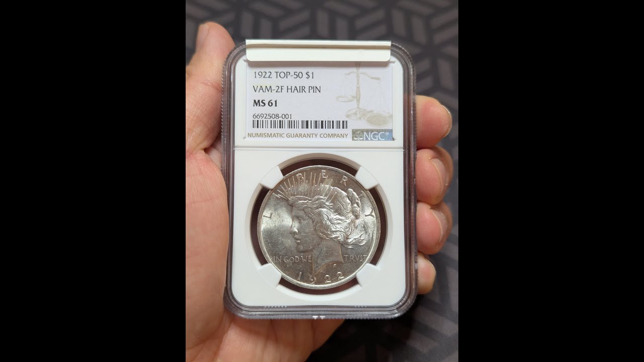 Coin of the Month - 1922 Peace Dollar VAM Hair Pin (NGC MS 61)