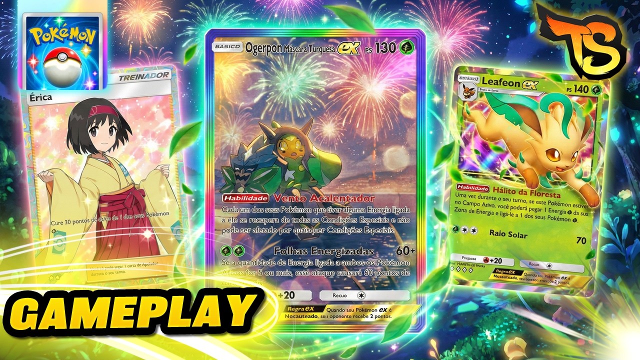 O COMBO PERFEITO DE PLANTA! Ogerpon ex + Leafeon ex no Pokémon TCG Pocket 🍃