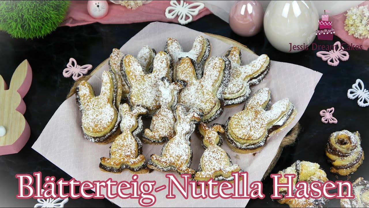 Bl&auml;tterteig-Nutella Hasen/Schnelles & Leckeres Ostergeb&auml;ck!😍