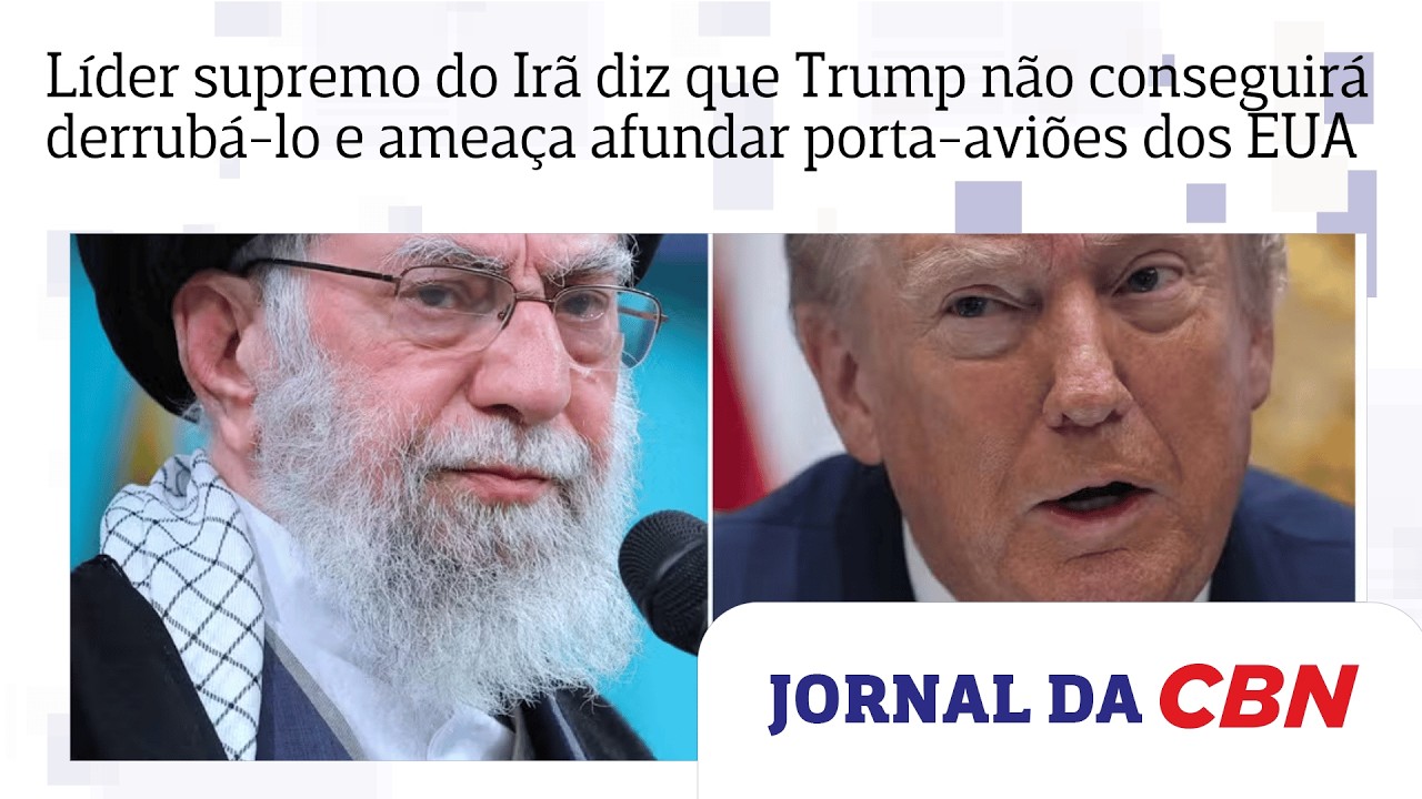 Líder supremo do Irã diz que Trump não conseguirá derrubá-lo e ameaça afundar porta-aviões dos EUA