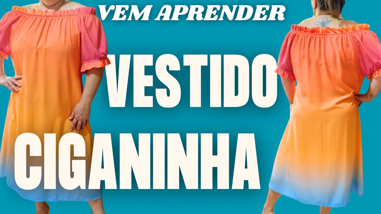 COMO FAZER UM VESTIDO CIGANINHA -  PARA INICIANTES NA COSTURA   COSTURANDO COM K BARINI