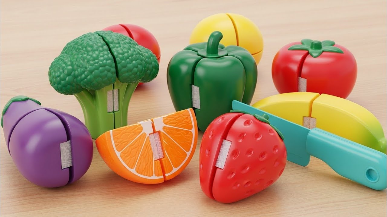 おままごと トントン♪ おもちゃ 野菜と果物のカット音 ASMR - プラスチック製フルーツ＆ベジタブル