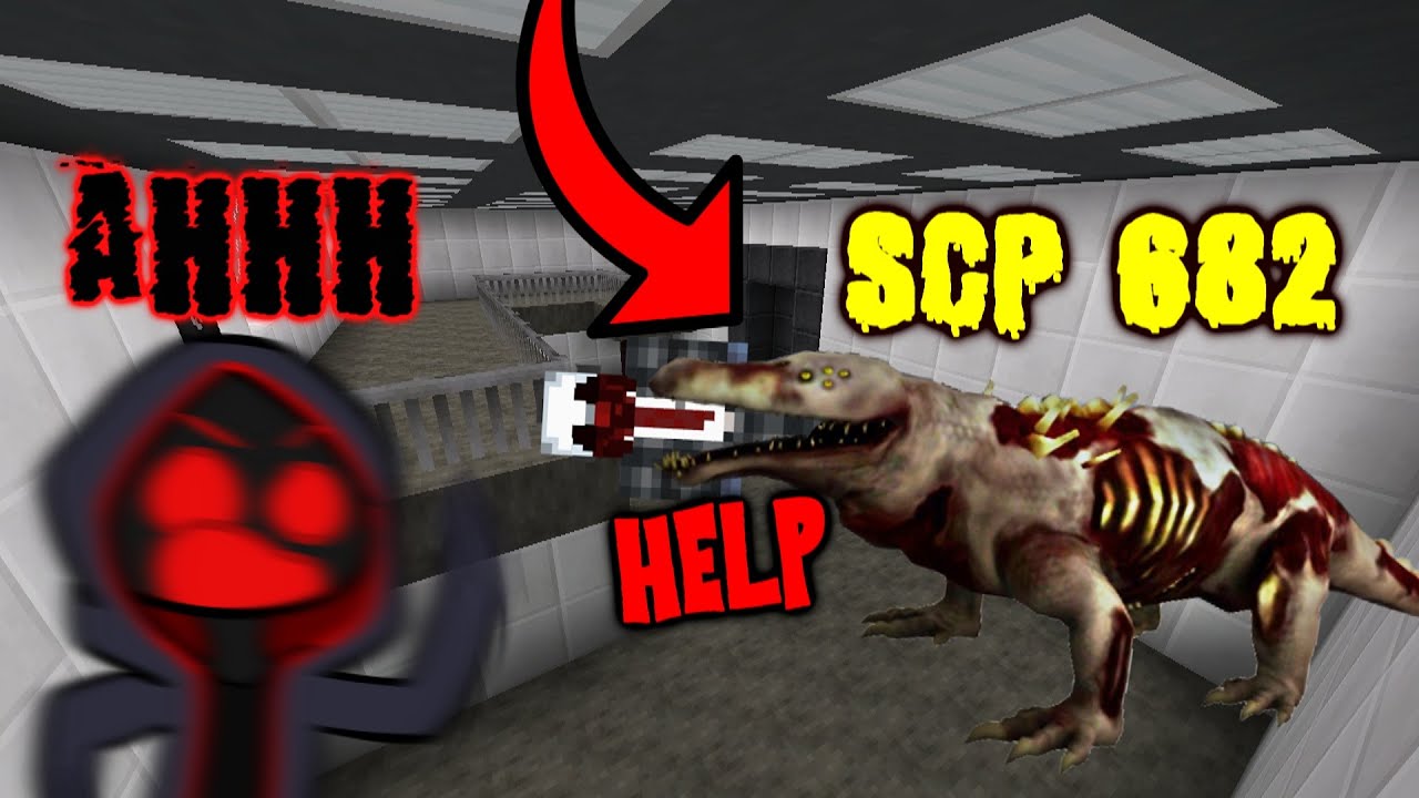 MINECRAFT SCP-682 HARD TO DESTROY REPTILE ESCAPED FROM IT'S CELL (CONTAINMENT BREACH)