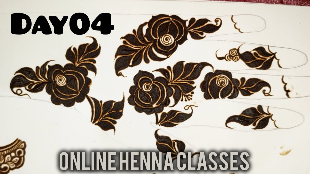 Day 04|online mehendi class|bold mehendi design|Full tutorial 