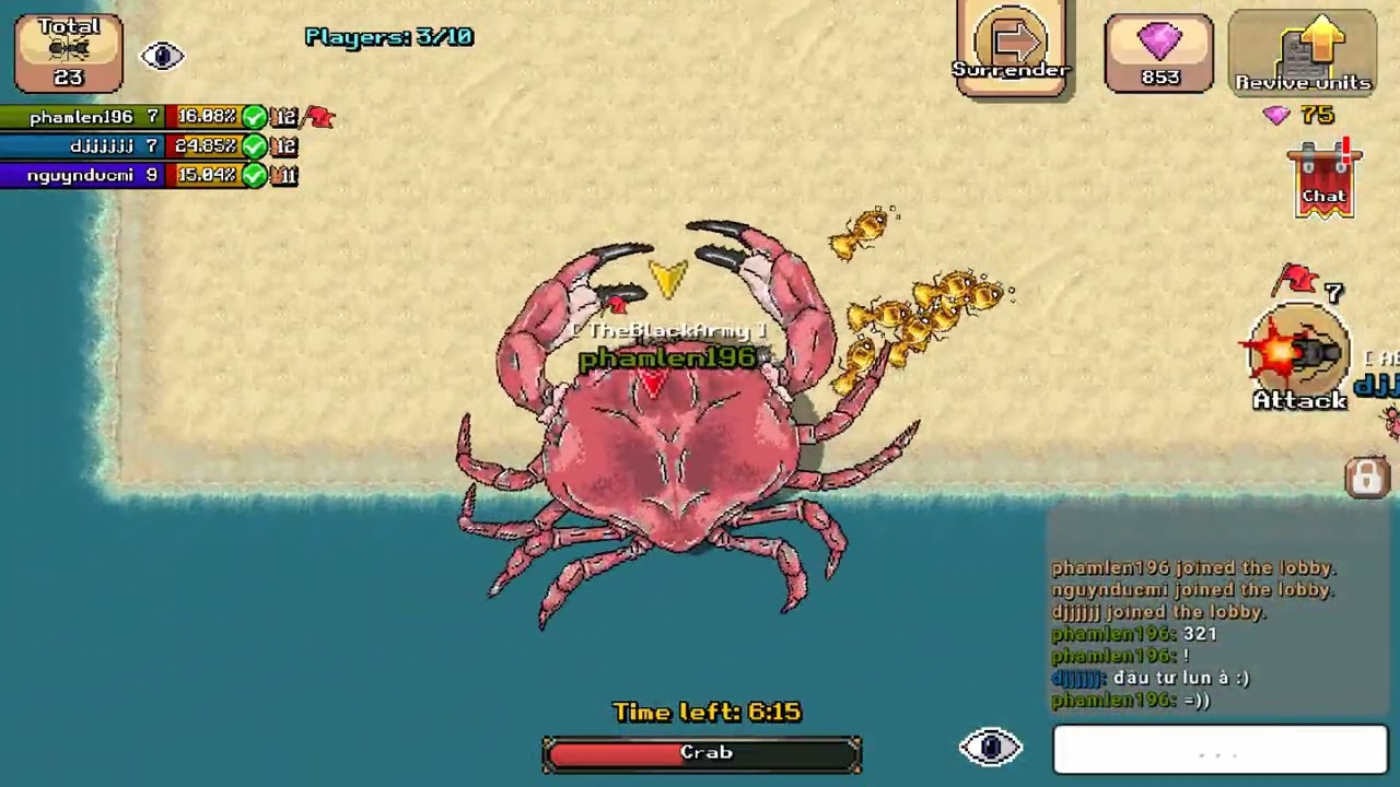 3 ants v/s crab