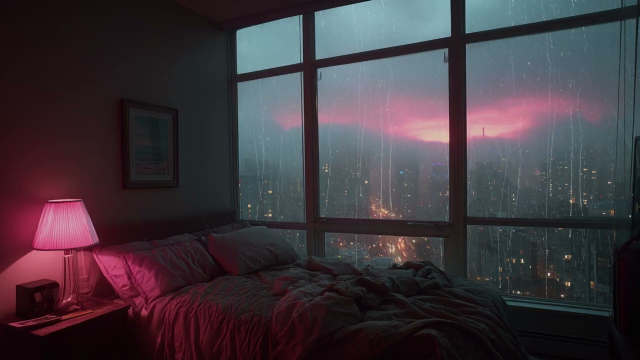 Relaxing NYC Rain at Night Urban City Ambience for Deep Sleep Calm Study and Stress Relief