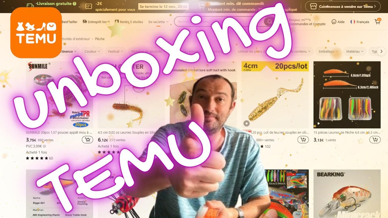 ÉNORME UNBOXING TEMU spécial pêche 