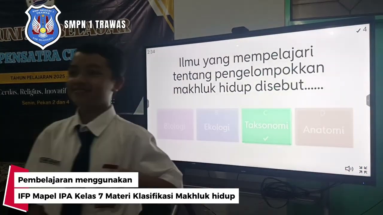 Pembelajaran IPA menggunakan IFP, aplikasi wordwall
