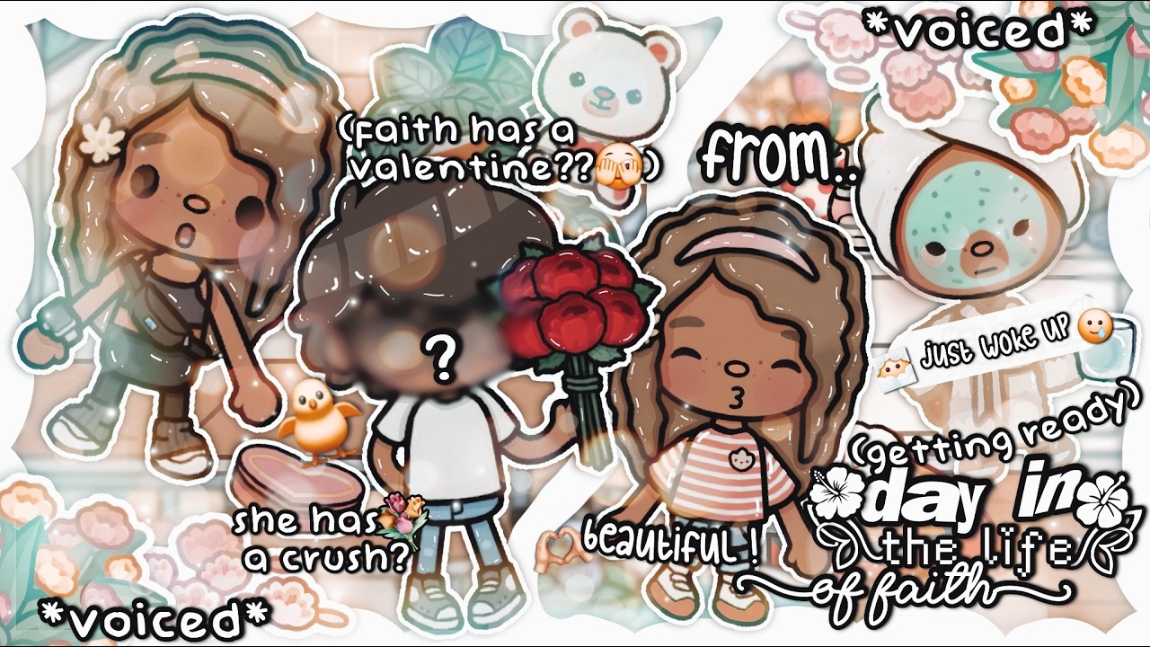 ` ✿ . Faith HAS A VALENTINE?? 😨💝 | *VOICED*  | 🎬 day in the life vlog in TBLW !! ౨ৎ