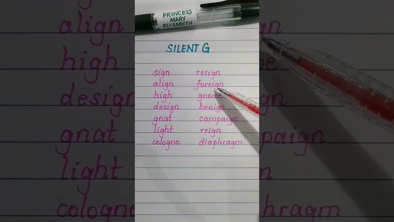 Words with Silent G #english #words #silent
