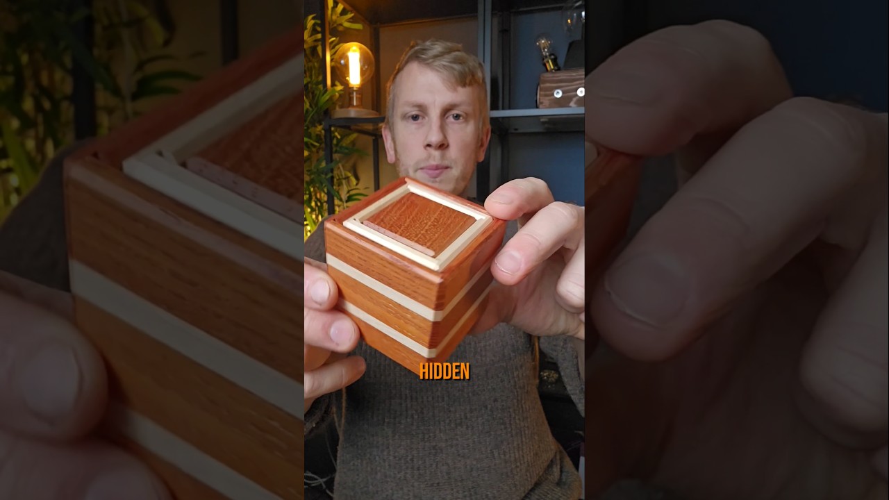 This beautiful puzzle box has two hidden compartments!! #puzzle #puzzles #woodworking #brainteaser