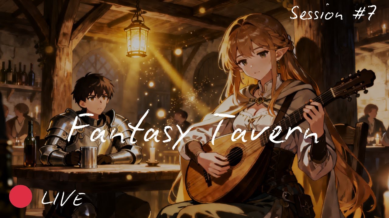 🔴 LIVE Warm Medieval Tavern Ambience 🍻 Fantasy D&D Music Experience | Session 7