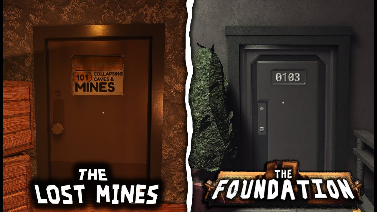 Roblox : DOORS THE LOST MINES  Vs  DOORS THE FOUNDATION  | Jumpscares